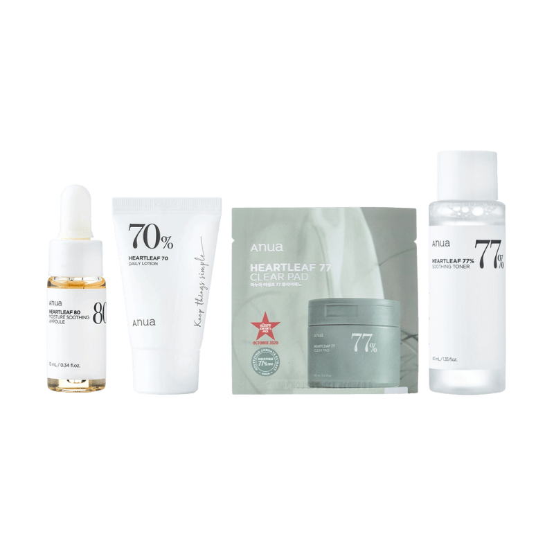 Anua Heartleaf Soothing Trial Kit  (тонер 40 мл + сироватка 10 мл + лосьйон 20 мл + тонер-пади 2 шт)